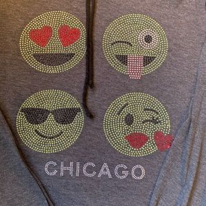 Sparkly bling emoji hoodie super cute